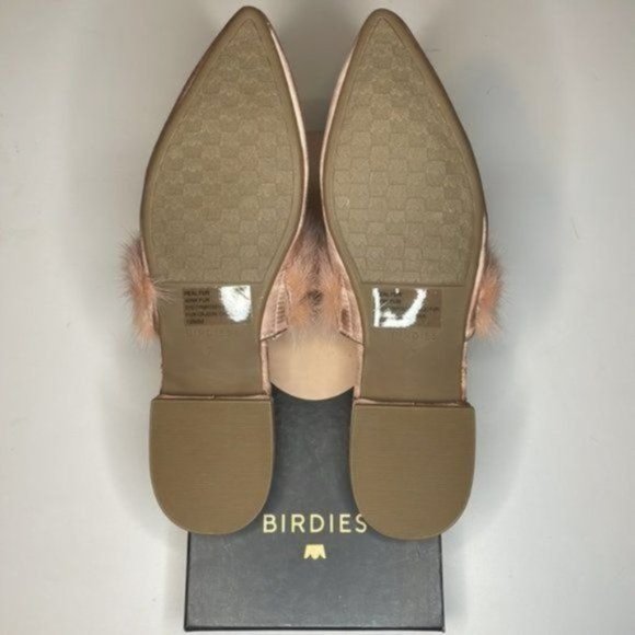 Birdies The Dove French Rose Mink Fur Slides - Picture 7 of 8